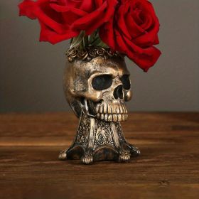 1pc Halloween Vase,Halloween Decoration Party Skull Design Flower Pot, Human Planter Container For Home Office Desk Decoration