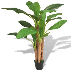 vidaXL Artificial Banana Tree Plant with Pot 175 cm Green (Option: as picture)