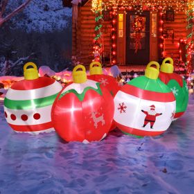 6.9ft, Five Christmas Balls, Five LED Lights, Bundle Pocket, Christmas Inflatable Decoration (Option: 6.9ft)