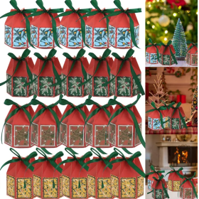 20 Pcs Christmas Candy Boxes With Ribbon Colorful Goodies Treat Box Snowflake Christmas Tree Cases For Xmas Gift Wrapping Holiday Party Supplies (Option: Multicolour)