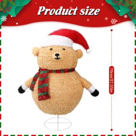 Christmas Brown Bear Penguin Decoration With Retractable Luminous 3D Strip Light (Option: Brown bear)