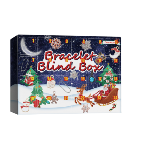 Dowmoo Christmas Advent Calendar Diy Bracelet Blind Box 24 Grid Calendar Bell Accessory Blind Box (Option: 1PCS)