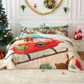 Christmas Green Quilt Set Three Piece Set (Option: Queen Size)