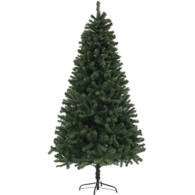 7.5ft Artificial Christmas Tree, Xmas Tree With 1346 Branch Tips, Auto Open, Holiday Decor With Steel Base For Home Office, Green (Color: Green)