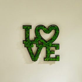 LOVE Letter Art Moss Wall Decorations (Color: Green)