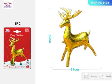 Christmas Golden Deer Aluminum Film Balloon (Option: A)