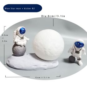 1pc Sitting Astronaut & Moon Night Light; Bedroom Sleep Light; Romantic Birthday Gifts; Bedside Table Lamp; Rechargeable Dimmable Atmosphere Nigh (Items: Blue Star + Kicker B2)