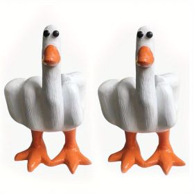 1/2pcs Interesting Funny Duckling Statue Decorations, Cute Duck Resin Garden Statues, Duckling Resin Decorative Sculptures, Home Tabletop, Living (Quantity: 2 Pack)