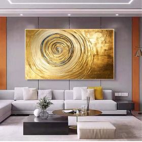 Hand Painted Oil Painting Original Gold Texture Oil Painting on Canvas Large Wall Art Abstract Minimalist Painting Golden Decor Custom Painting L (Style: 01, size: 100x150)