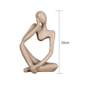 Nordic Abstract Thinker Statue Home Crafts Small Ornaments Resin Sculpture Statue Figurine Interior Office Home Modern Art Decor (Ships From: China, Color: Type A1)