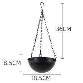 Nordic Metal Hanging Chain Flower Pot Iron Hanging Flower Basket Vase Plant Hanging Planter For Home Garden Balcony Decoration (Ships From: China, Color: Basic black)