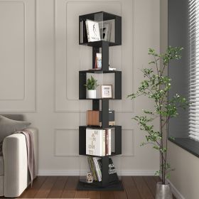 5 tier Rotating Bookshelf (Tier: 6, Color: Black)