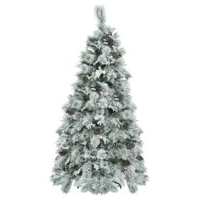 6 Feet Of Spruce Snow Covered Christmas Tree With Pre-installed Lights (Option: White and green)