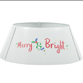 HOMCOM 26 Inch Christmas Tree Collar Ring, Stand Cover For Decor, White (Option: Cream White)